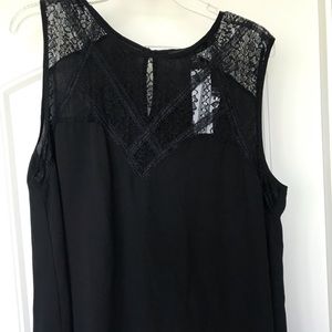 Black lace sleeveless blouse NWT
